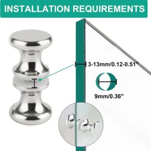 Alise Shower Glass Door Handle,Sliding Shower Doors Knob Double Sides Back-to-Back Pull Hardware Replacement Parts,Solid SUS304 Stainless Steel Knobs,Polished Chrome,XLS200SB-C