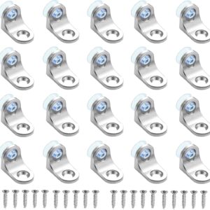 20Pcs Glass Shelf Bracket Glass Clamp L- Shaped Right Angle Base Bracket Fixing Clip with Suction Cups and Screws for Furniture Cabinet Closet